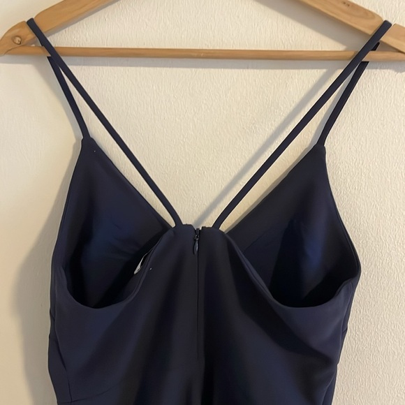 Likely Brooklyn Dress Women’s Size 6‎ Cocktail Front Slit Knee Length Navy Blue - Picture 7 of 10